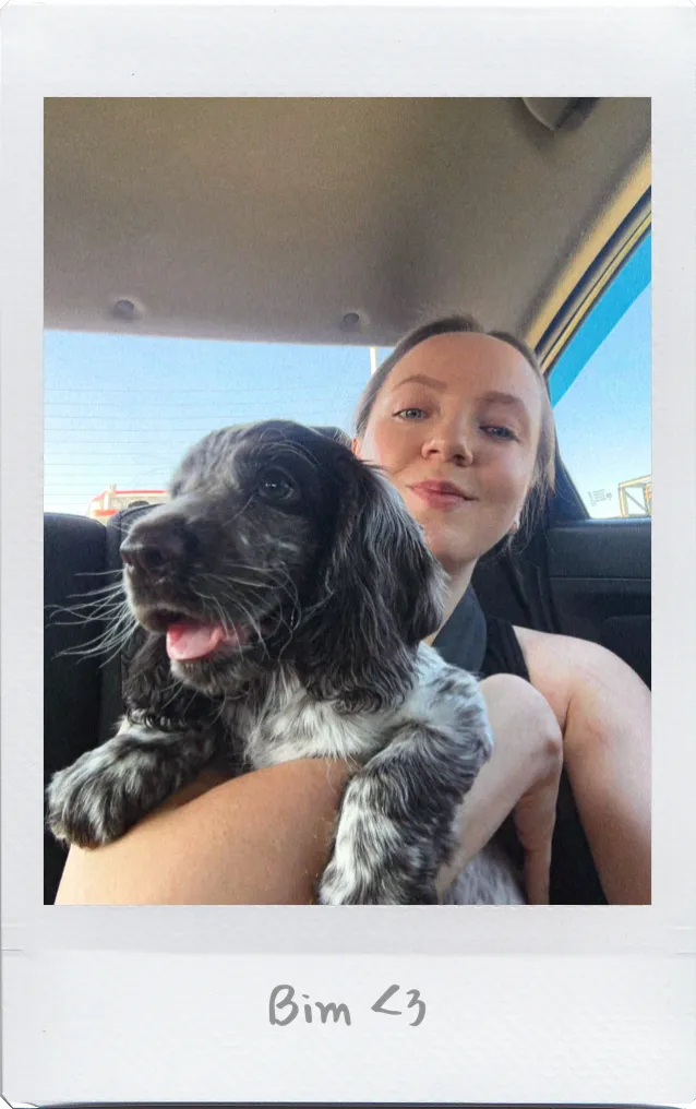 Anastasia with her dog Bim