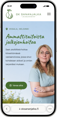 Mobile — a sequential layout with booking as the primary Hero action