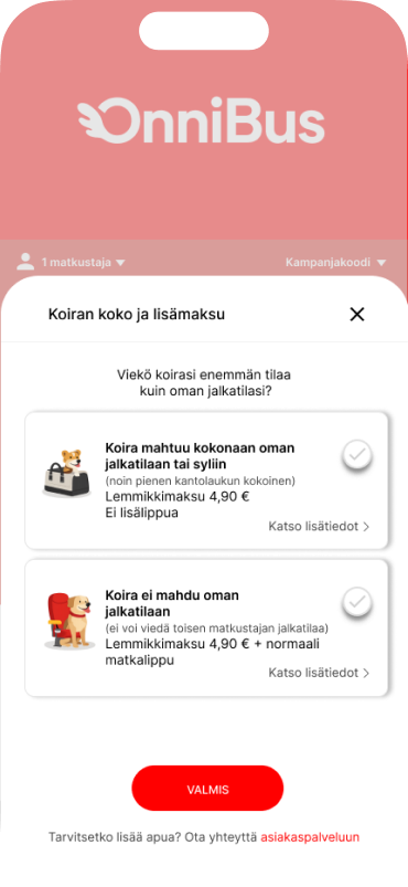 OnniBus interface — screen 2